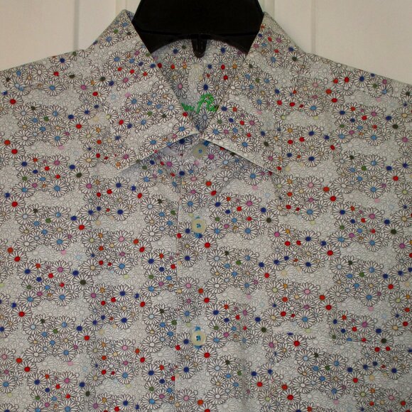Alan Flusser Mens S/S Multicolor Cotton Floral Casual Shirt NWOT - Size XL - Picture 1 of 3